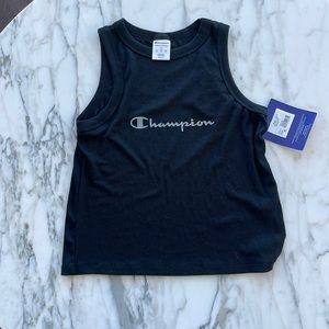 Champion - Black Ribbed Tank - S